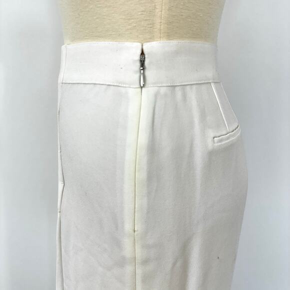 Elie Tahari Reese Pants Crepe Georgette Wide Leg Pleated Front White 6 NWT - Picture 6 of 10